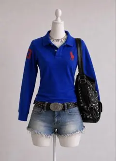 POLO RALPH LAUREN 長袖ポロシャツ 青