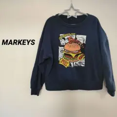 ハンバーガー グラフィック トレーナー ネイビー