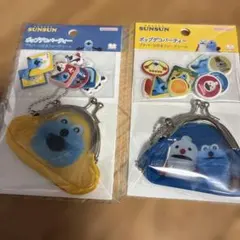 パペットスンスン　ポップデコパーティ　プチパース付きフレークシール2セット