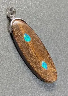 木製キーホルダー　オパール入り　No.P129