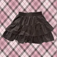 フレアスカート ミニ ブラウン ベロア生地 平成女児 y2k グランジ 森ガール