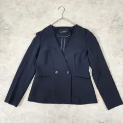 グリーンレーベルリラクシング ノーカラージャケット 紺 36 春