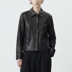 90s-00s Archive Metallic Leather Jacket