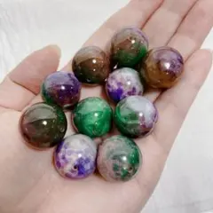 N27/天然石◇カラージェイド ブラウングリーン系 約20mm 10個 - メルカリ