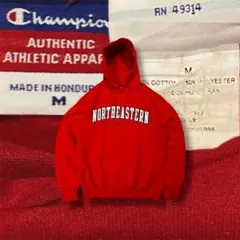 00s チャンピオン ノースイースタン大学 刺繍 カレッジ プルオーバーパーカー