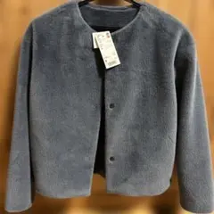 スムースヤーンフリースノーカラージャケット