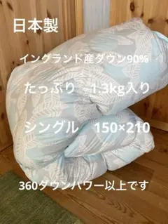 冬用 新品【シビラ】羽毛布団（150×210）シングル（モリノ）ブルー