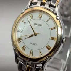 【稼働】セイコー ドルチェ 8J41-6070 シェル文字盤 クォーツ 腕時計