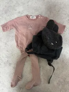 miffy ピンクロンパース・タイツ・リュックセット
