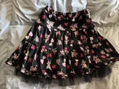 花柄ハート柄フリルスソレーススカート150cm