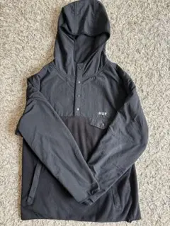 HUF ハーフジップ フリース ナイロンジャケット ブラック M
