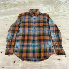 176. Lands'End ランズエンド M ロングシャツ チェック