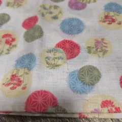 和柄　花模様　円　麻の葉　約110✕50 生地　はぎれ