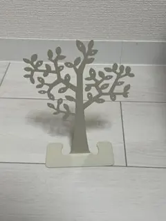 木の形状 アクセサリースタンド ホワイト