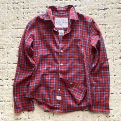 フランク&アイリーン スキッパーシャツ コットン　チェック レッド XS