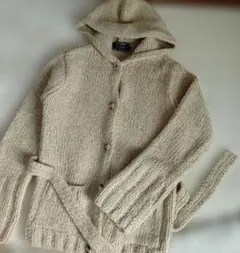 POLO SPORT フード付きカーディガン Mサイズ ベージュシルク混