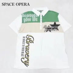 スペースオペラ 半袖ポロシャツ 切り替えデザイン グラフィック 大きいサイズのサムネイル