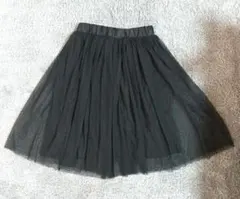 GU　黒チュール膝丈スカート