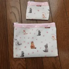 レスポートサック✿猫＆桜柄 Wポーチ/未使用 MAQUIA付録