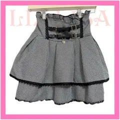 未使用品　LIZLISA　リズリサ　2連ベルトスカパン　ブラックチェック