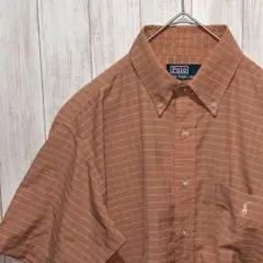 【人気・定番】ポロバイラルフローレン 半袖 シャツ ポニー刺繍 チェック柄 M