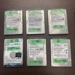 ［正常判定］2、5 HDD500GB 6個
