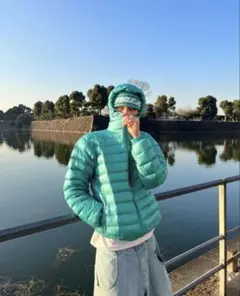 columbia hoodie down jacket ターコイズ
