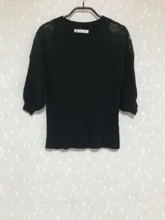 マジェスティックレゴン　ブラックニット五分袖