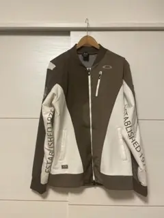 【美品】OAKLEY ブラウン×ホワイト　フルジップジャケット 2XL