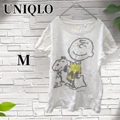 UNIQLO トップス 半袖Tシャツ ホワイト スヌーピーコラボ M レディース