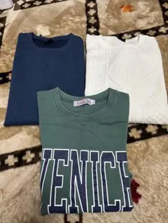 トレーナー3点セット ネイビー・グリーン・ホワイト　最終お値下げ