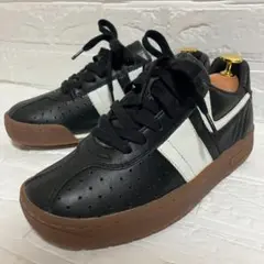 【訳あり】DIESEL ディーゼル レザースニーカー 23cm US6 黒 白のサムネイル