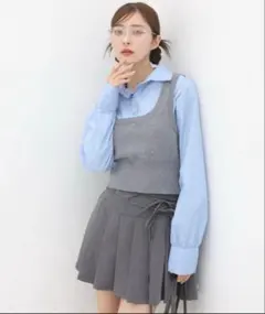 NICE CLAUP ニットベスト シャツ付き