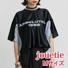 jouetie レースナンバリングルーズトップス ブラック Tシャツ 黒 ロゴのサムネイル
