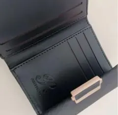 三つ折財布 ブラック シンプル コンパクト 財布 レディース