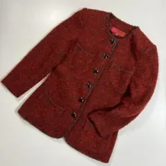 ungaro ノーカラー赤ウール ジャケット 7のサムネイル
