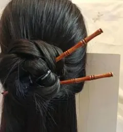 かんざし ウッドタイプ 茶 髪飾り 新品未使用 和風 日本文化 簪 和服