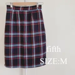 【美品】 fifth レディース タイトスカート タータンチェック ネイビー系のサムネイル