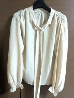 ボウタイブラウス 長袖 ホワイト