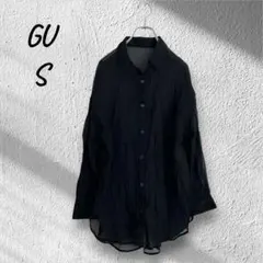 GU シアーシャツ ブラック Sサイズ　羽織りのサムネイル
