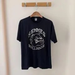 希少90s USA製 チーム カレッジ Tシャツ 紺 L ゆるだぼ ヴィンテージ