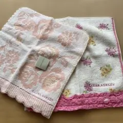 【おでかけセット・値下げ・新品】LAURA ASHLEY ピンク花柄ハンカチ2枚