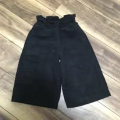 スエード調 ガウチョパンツ デニム ワイドパンツ