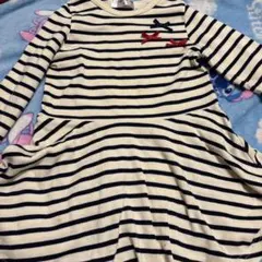 coat house ボーダー柄 長袖ワンピース 110