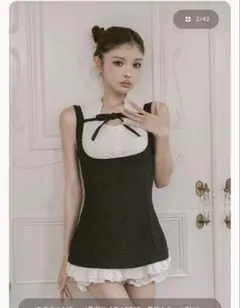 Darich クラシカルドッキングフリルミニワンピース