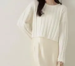PROPORTION 丈短ケーブルニット