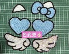 うちわデコパーツ デコうちわ 羽 ハート 猫耳 水色