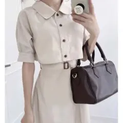 GRL ショート丈ジャケット ベルト付き ジャンパースカート セットアップ