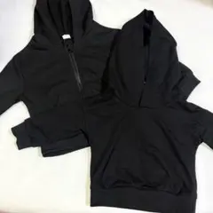 SHEIN ブラック フード付きトレーナー 9-12M