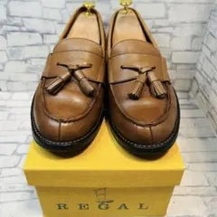 美品 REGAL 2641 タッセルローファー シボ革 ブラウン 25.5cm